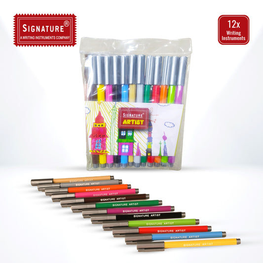 Pack of 12- Multicolour Signature Artist Sketch Markers