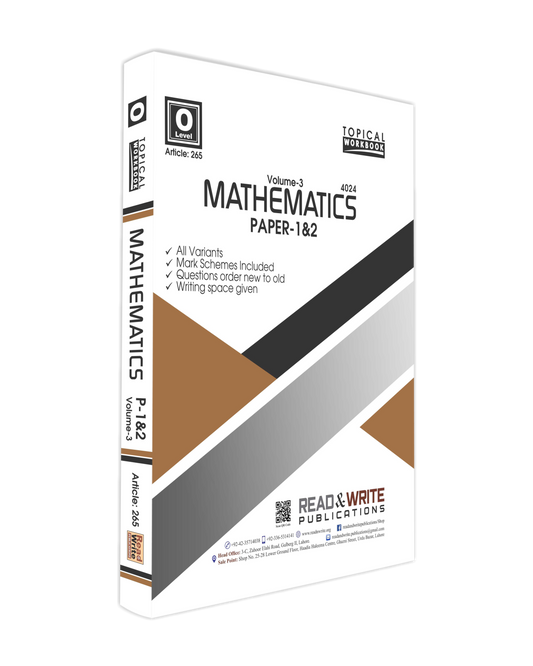 Mathematics O Level Volume 3 Paper 1 & 2 Topical Art 265 Price in Pakistan