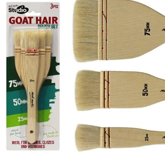 MONT MARTE GOAT HAIR BRUSH SET OF 3 PCS