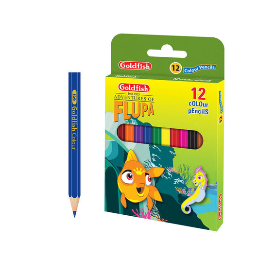 Goldfish Flupa Colour Pencils Pack Of 12 Full size And Small Size