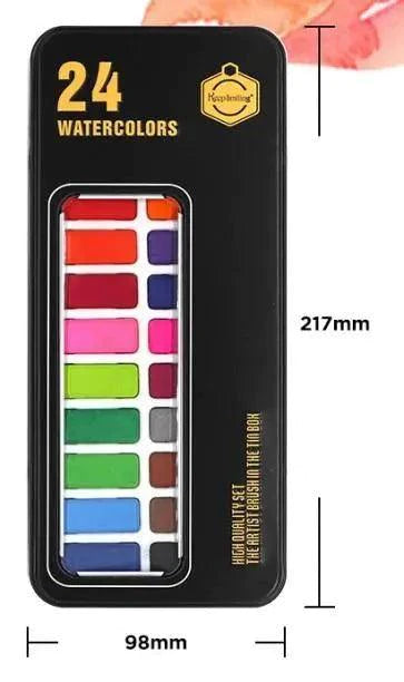 KEEP SMILING WATERCOLOR SET IN TIN BOX 24 COLORS