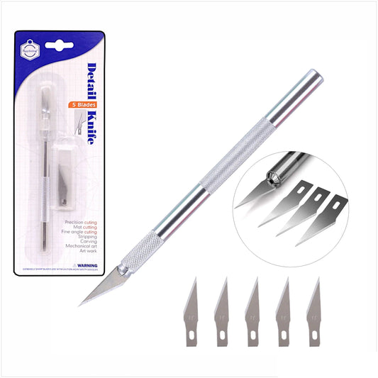 KEEP SMILING DETAIL KNIFE CUTTER WITH 5 BLADES
