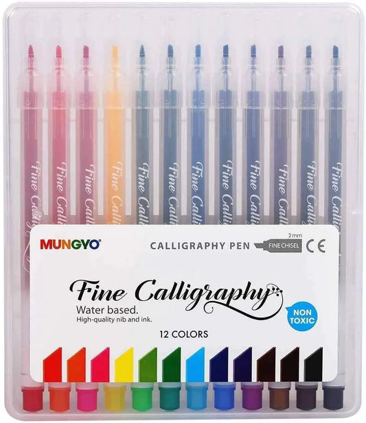 Mungyo Fine Calligraphy Pen Set 12pcs - Multi Color