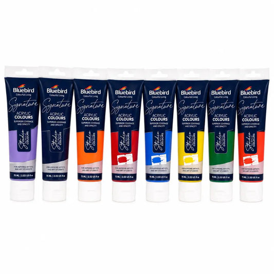 Bluebird Signature Acrylic Colours — 8 Shades (75ml)