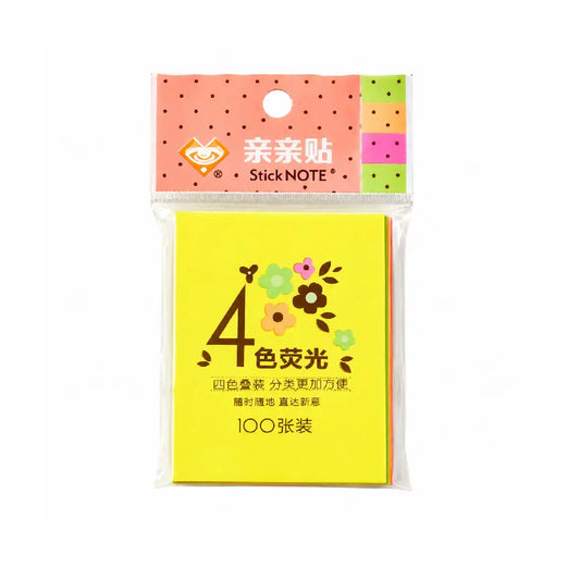 Neon 4-Colour Sticky Notes — 100 Sheets
