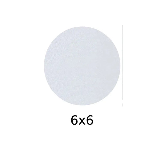 Premium White Round Canvas — 6×6 inches