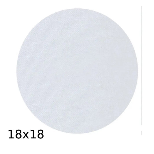 Premium White Round Canvas — 18×18 inches