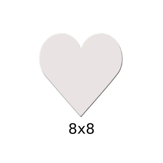 Premium White Heart Canvas — 8×8 inches