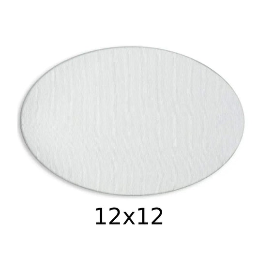 Premium White Oval Canvas — 12×12 inches