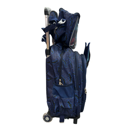 Batman 3-in-1 Kids Trolley School Bag Set – Backpack, Lunch Bag & Pouch