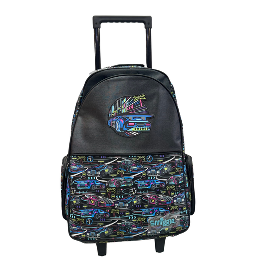Smiggle Kids Trolley School Bag – Racing Cars Design