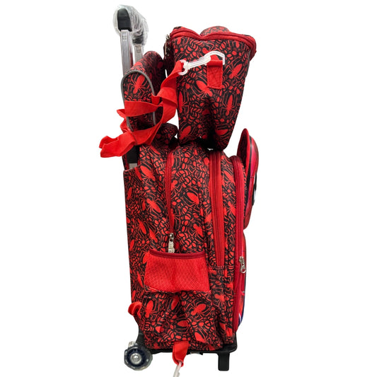 Spider-Man 3-in-1 Kids Trolley School Bag Set – Backpack, Lunch Bag & Pouch