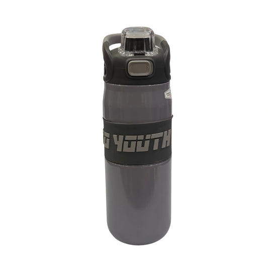 BIG YOUTH Stainless Steel Sports Water Bottle with Silicone Grip Sleeve & One-Touch Flip Lid
