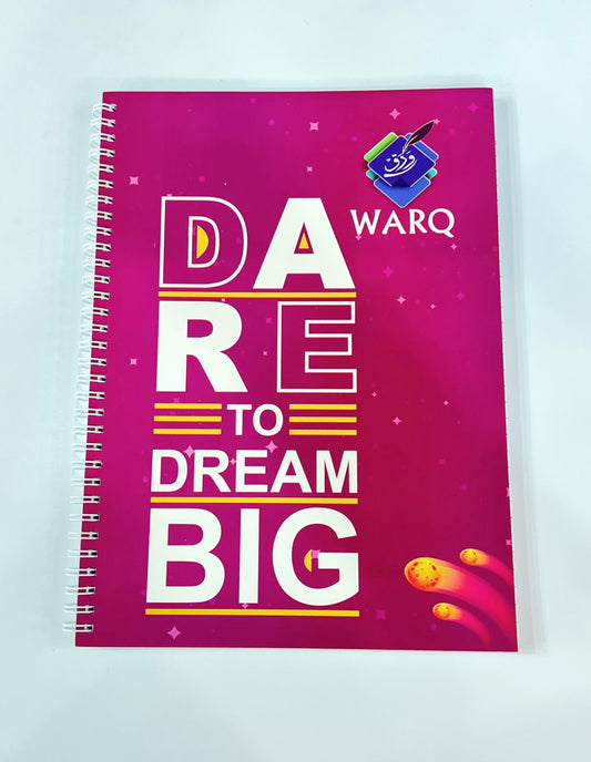WARQ SPIRAL NOTEBOOK  A4 SIZE IMPORTED PAPER (DARE TO DREAM BIG)