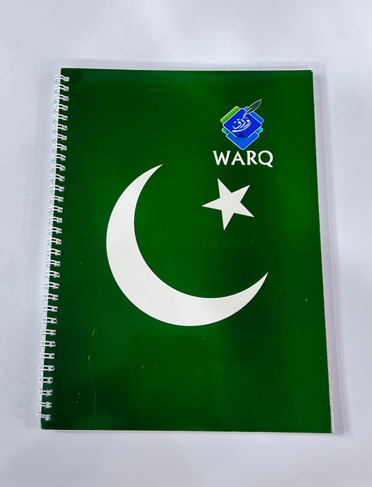WARQ SPIRAL NOTEBOOK  A4 SIZE IMPORTED PAPER (PAKISTAN FLAG)