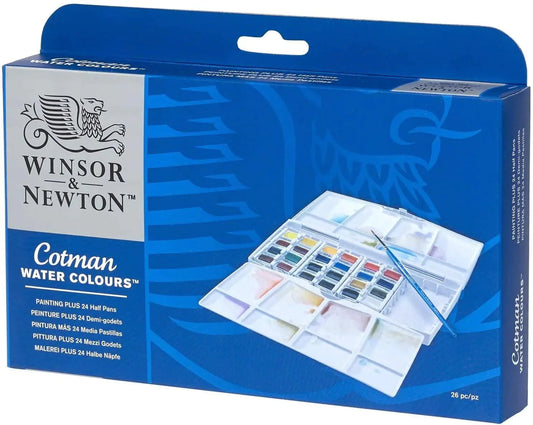 Winsor Newton Cotman Watercolor 24 colours Set Of 26 Piecesc(Include Original Brush and Pallet)