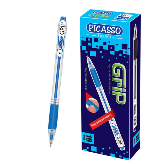 PICASSO GRIP HIGH QUALITY BALL POIBT PEN WITH COMFORTABLE GRIP (PACK OF 10)