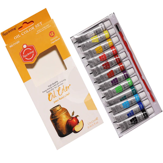 KEEP SMILING OIL COLOUR PACK OF 12 TUBES