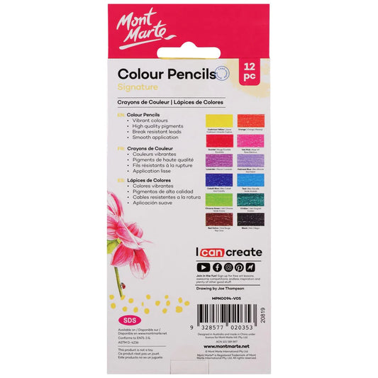 MONT MARTE COLOUR PENCILS SIGNATURE PACK OF 12