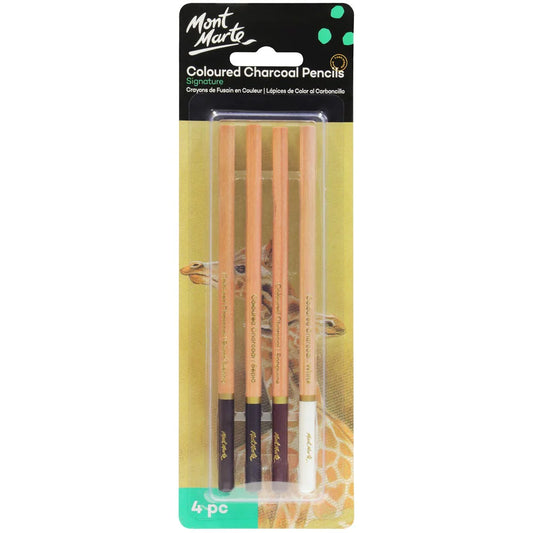 MONT MARTE Coloured Charcoal Pencils Signature 4pc