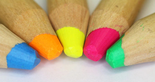MONT MARTE Jumbo Fluoro Pencils 6pc (INCLUDE 5 PENCILS + 1 JUMBO SHARPNER)