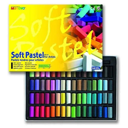 MUNGYO SOFT PASTEL FOR ARTISTS 64 COLOURS HALF