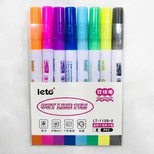 LETO OUT LINE PEN PACK OF 8