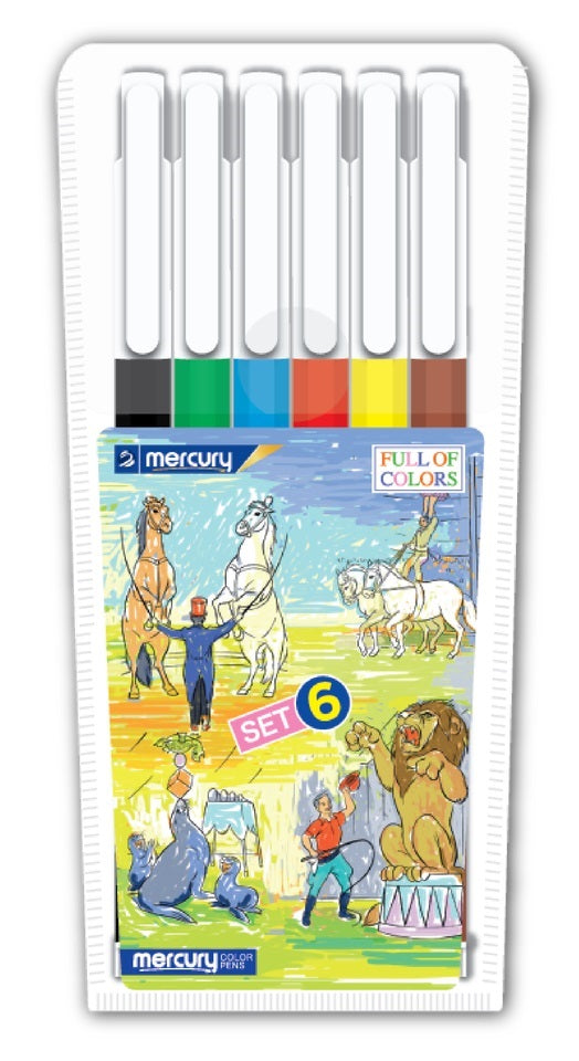 Mercury Fibre Color Marker Set of 6 & 10 (Pack)