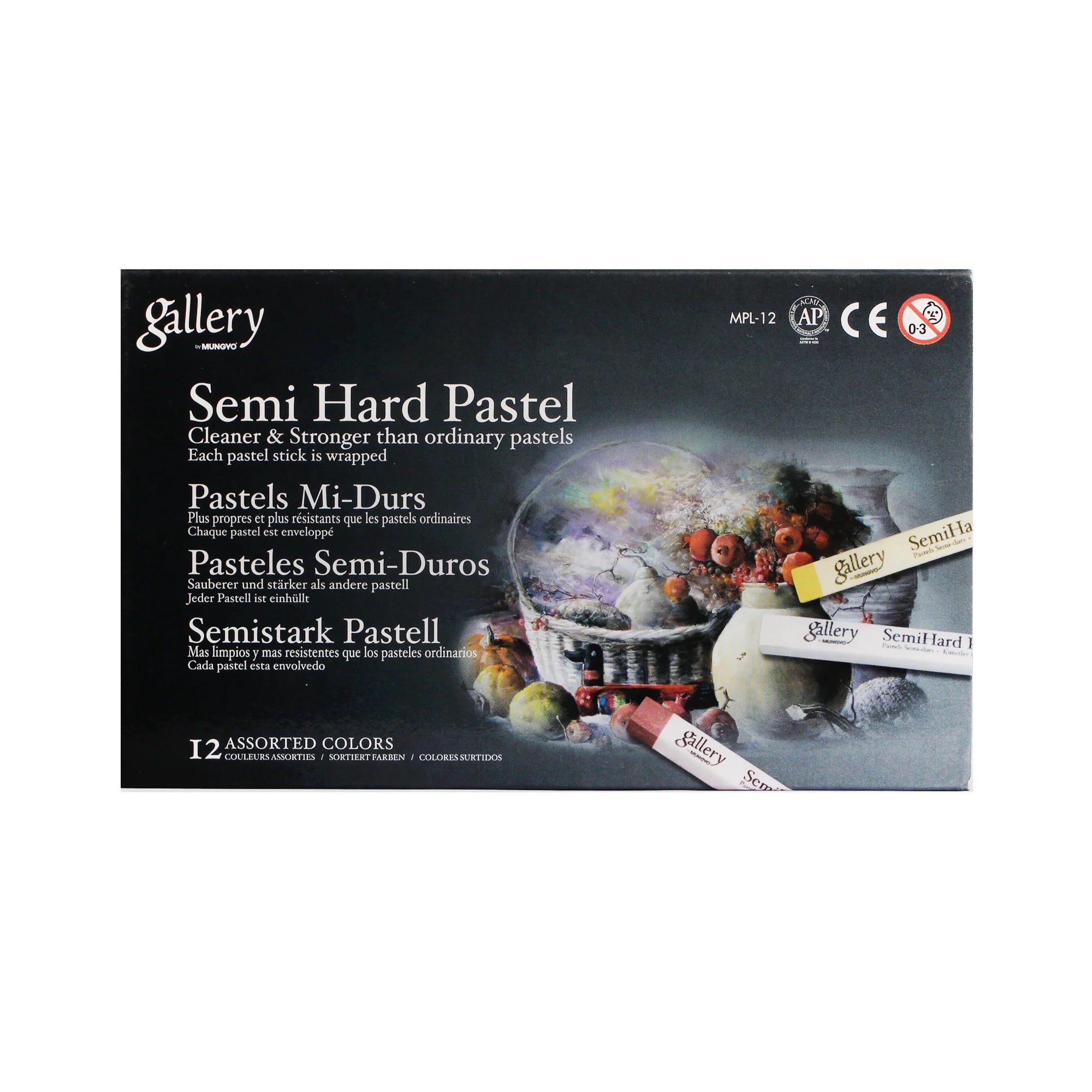 GALLERY SEMI HARD PASTEL PACK OF 12 PCS
