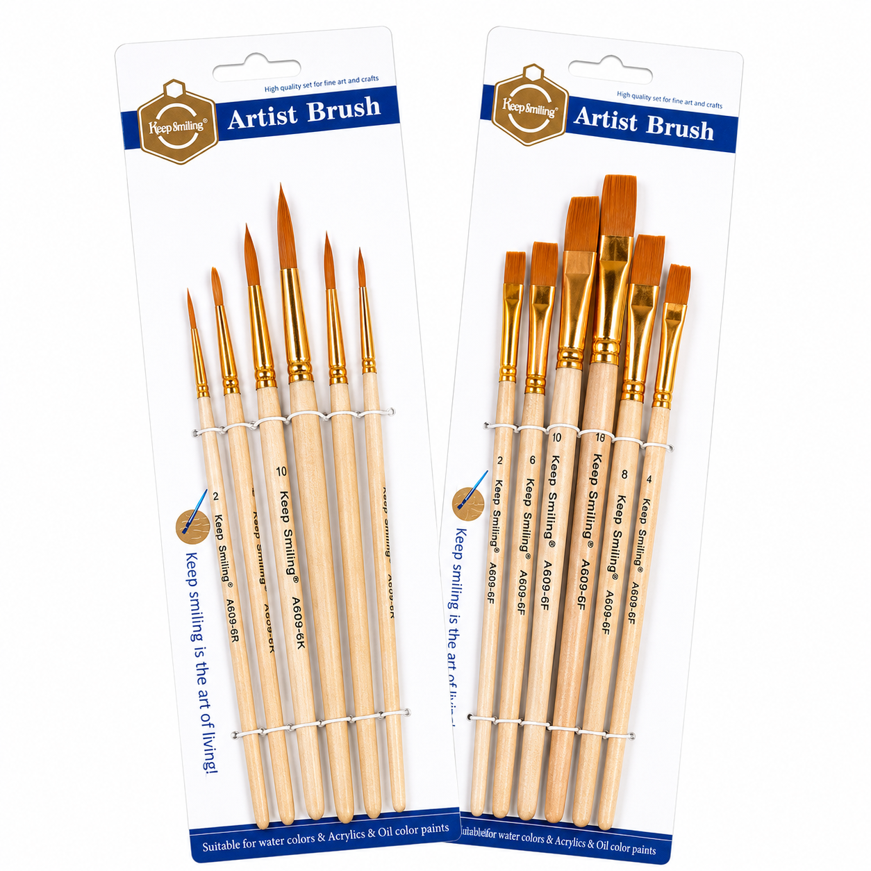 Keep Smiling Artist Brush Set of 6