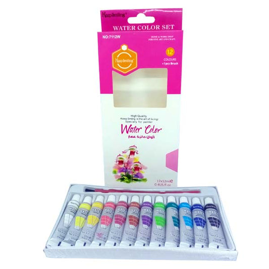 KEEP SMILING WATERCOLOUR TUBE PACK OF 12 + 1 BRUSH