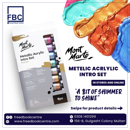 Mont Marte Metallic Acrylic Paint Intro Set Premium 8pc x 18ml