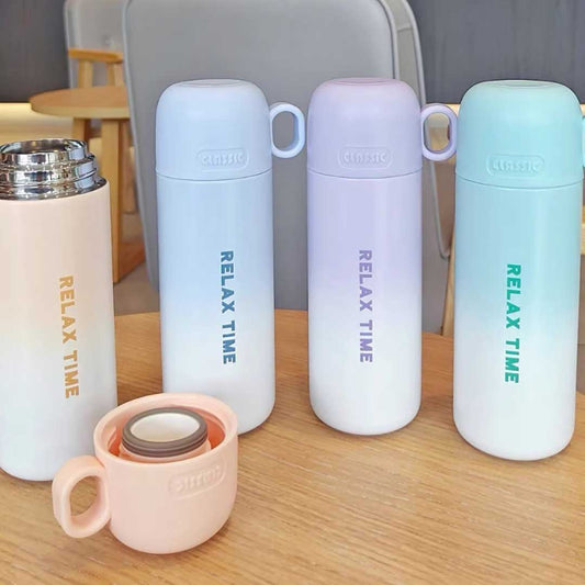 Kids Water Bottle - | Leak Proof With Cup & Handle | Stainless Steel Flask Eco-Frindly 500ml