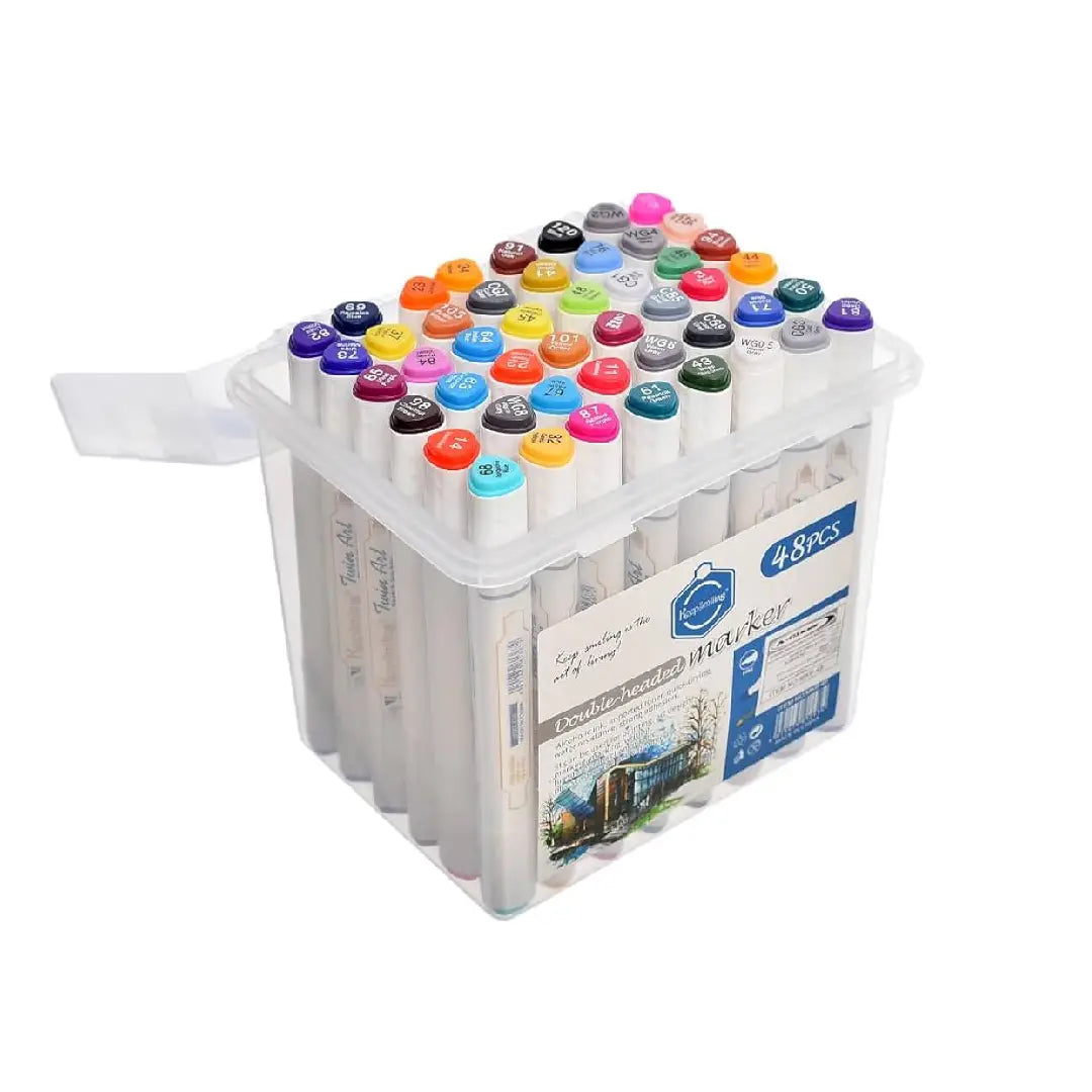 Keep Smiling Double Headed Marker Set — 48 Colours – Fareed Book Centre