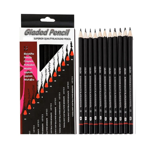 Giaded Pencil — Superior Quality Black Lead Pencil Set (12 Pcs)
