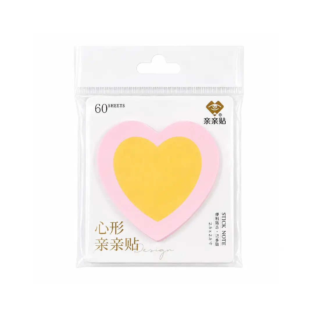 Heart Shape Sticky Notes — 60 Sheets