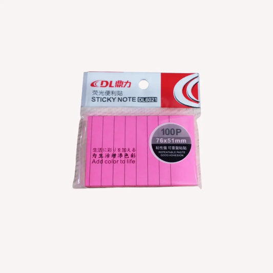 Neon Pink Sticky Notes — 100 Sheets