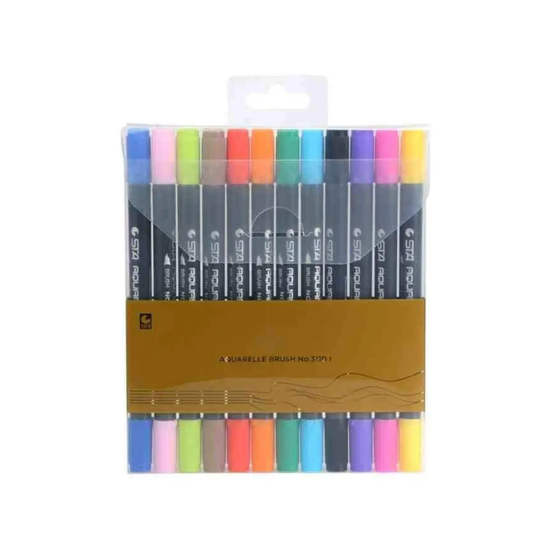 STA Aquarelle Brush Markers Set of 12
