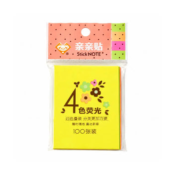 Neon 4-Colour Sticky Notes — 100 Sheets