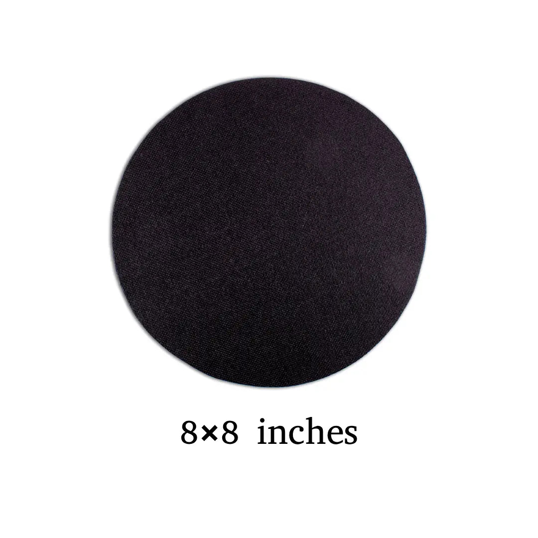 Premium Black Round Canvas — 8×8 inches