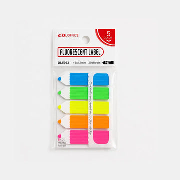 Fluorescent Pencil Index Tabs — 5 Colours