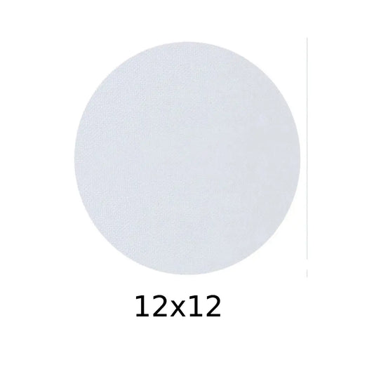 Premium White Round Canvas — 12×12 inches