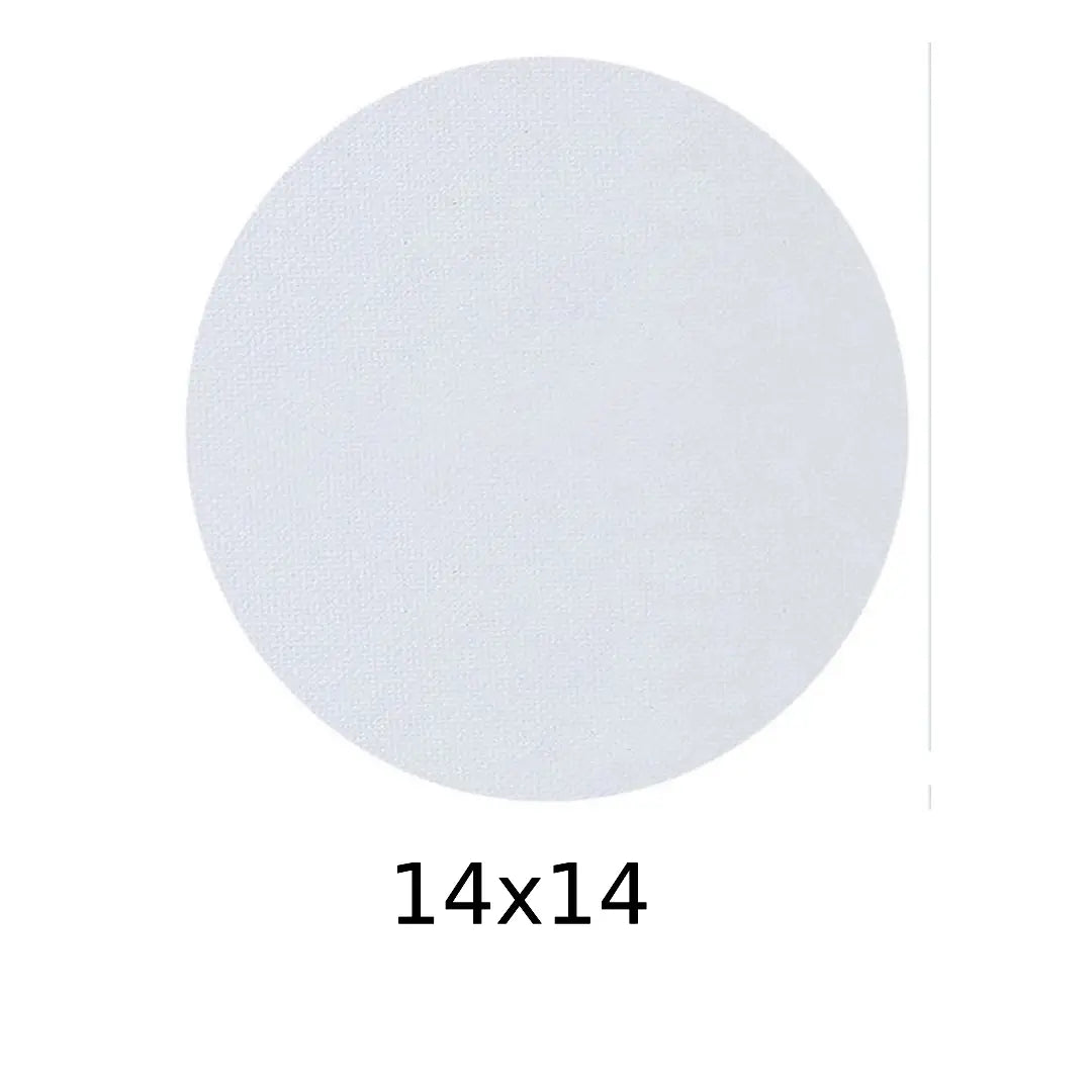 Premium White Round Canvas — 14×14 inches