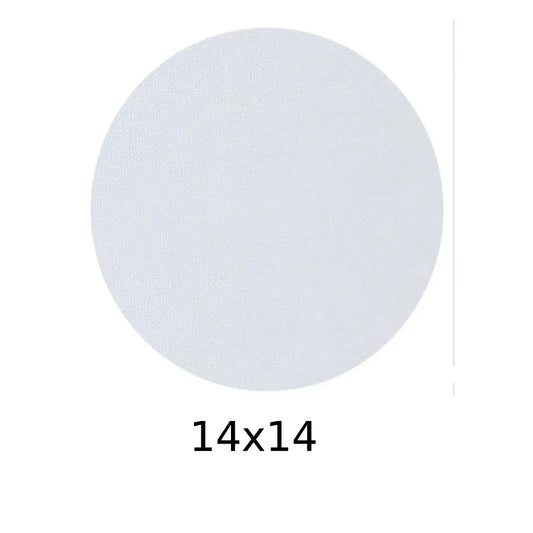 Premium White Round Canvas — 14×14 inches