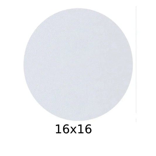 Premium White Round Canvas — 16×16 inches