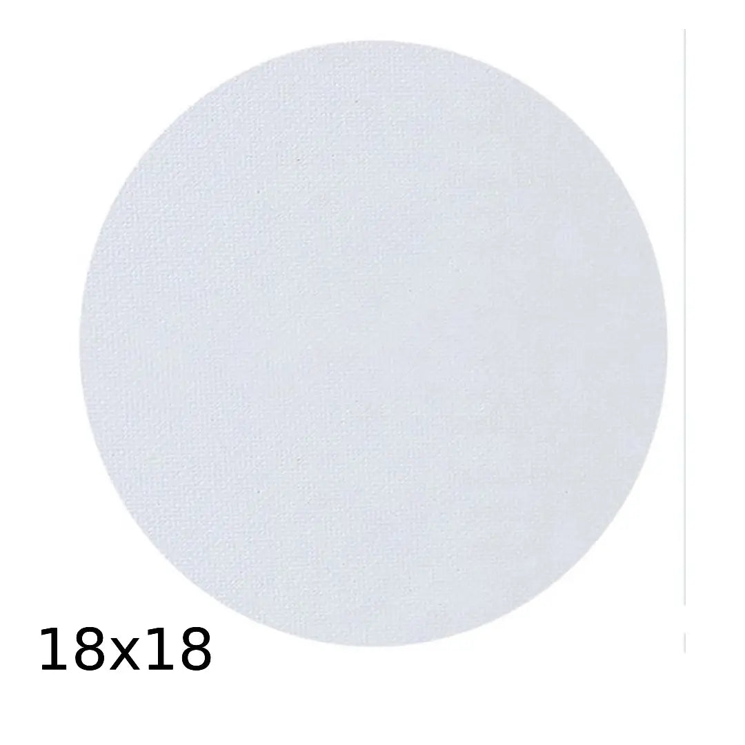Premium White Round Canvas — 18×18 inches