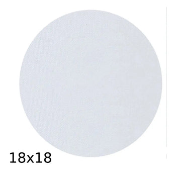 Premium White Round Canvas — 18×18 inches