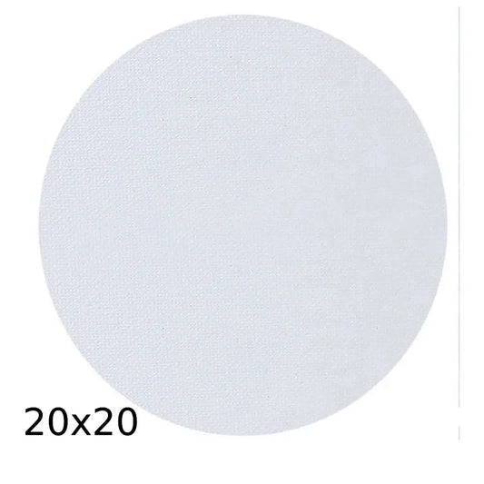 Premium White Round Canvas — 20×20 inches