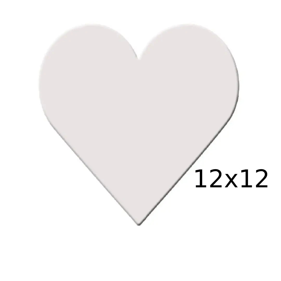 Premium White Heart Canvas — 12×12 inches