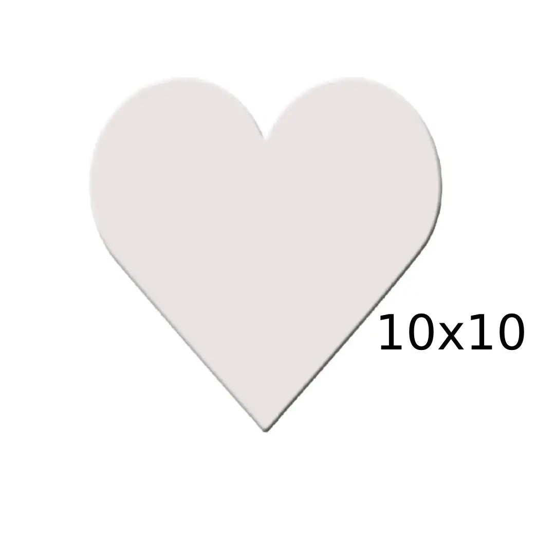 Premium White Heart Canvas — 10×10 inches